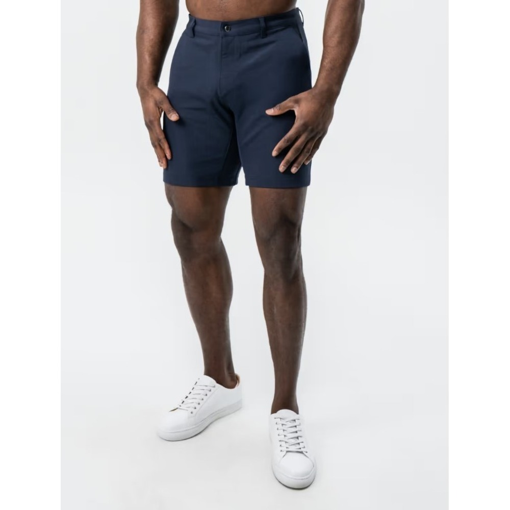 State & Liberty Chino Shorts Men's 31 Navy Stretch Athletic Fit Performance Golf